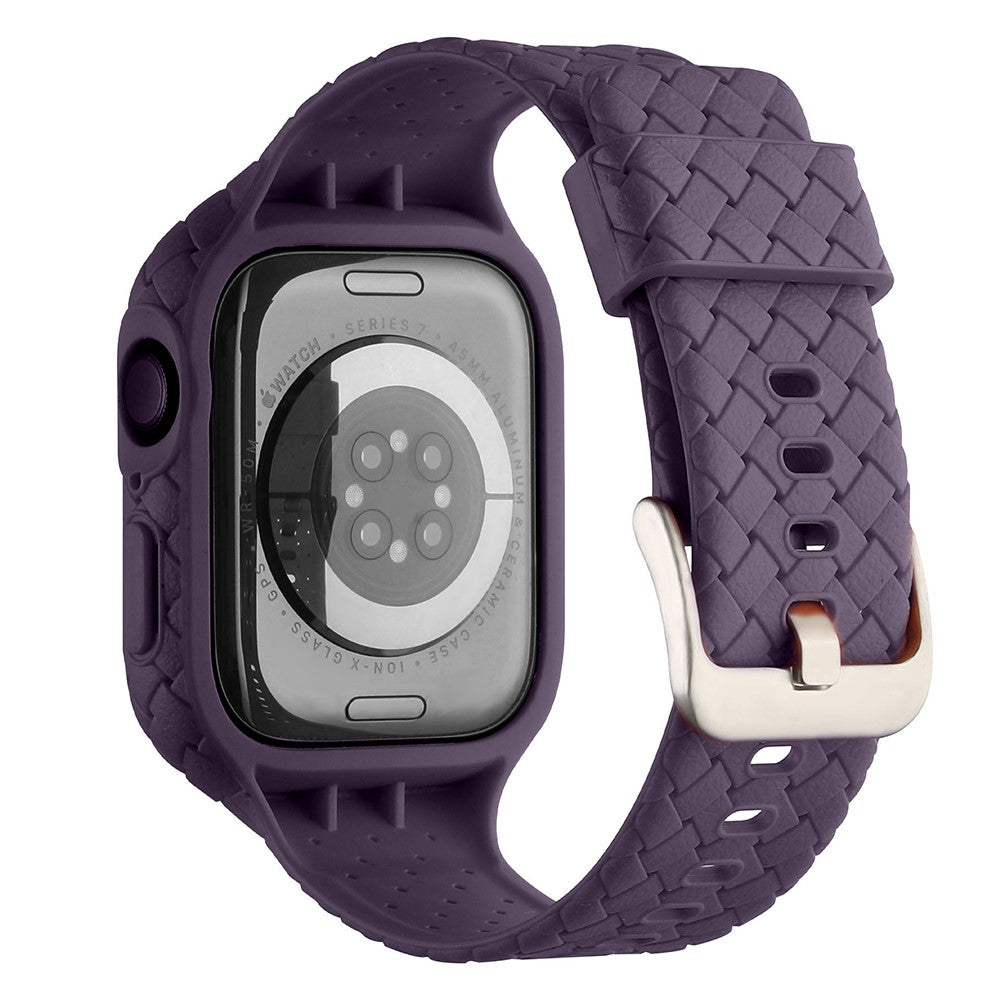 Metal Og Silikone Universal Rem passer til Apple Watch Series 8 (41mm) / Apple Watch Series 7 41mm - Lilla#serie_4