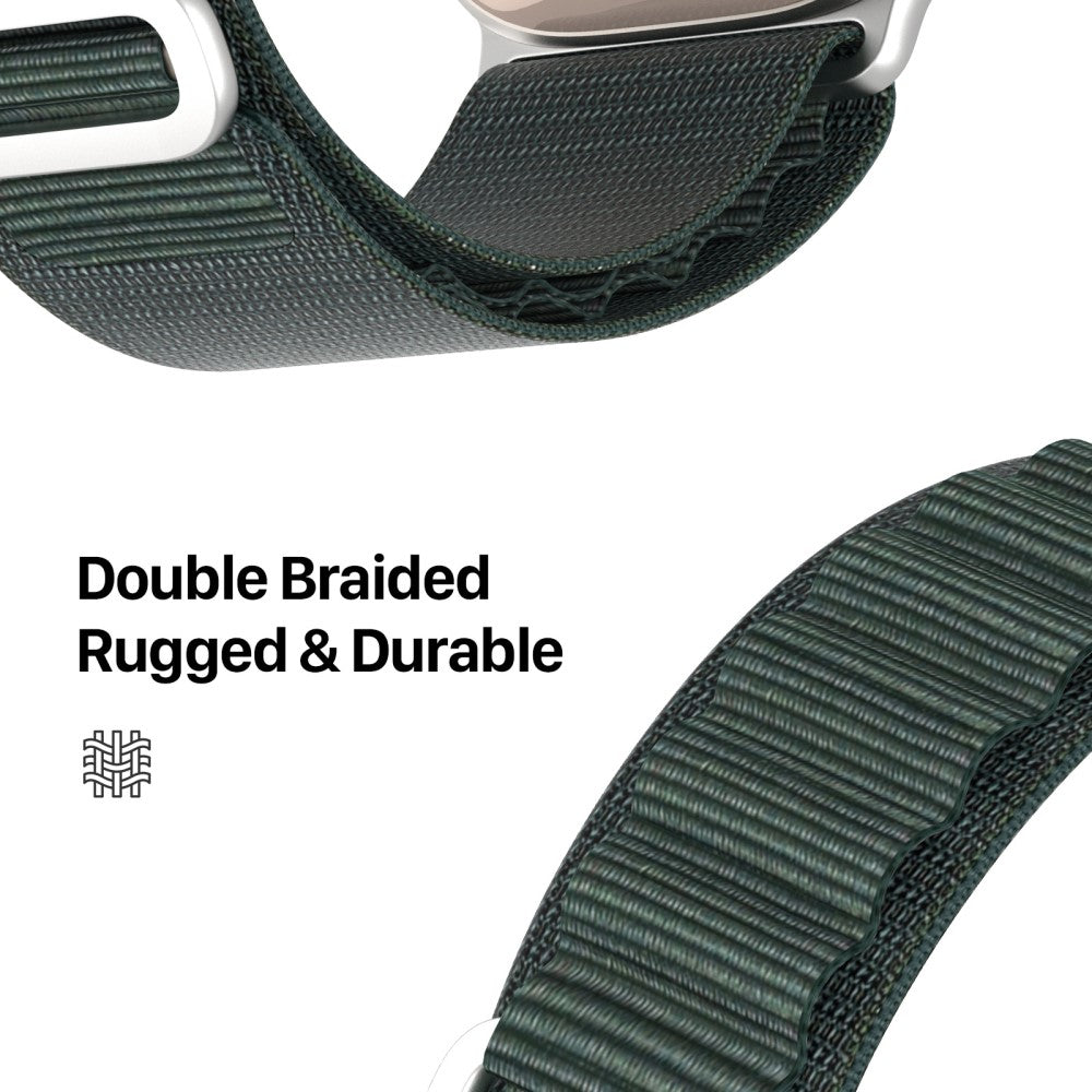 Vildt Fed Metal Og Nylon Universal Rem passer til Apple Smartwatch - Grøn#serie_2