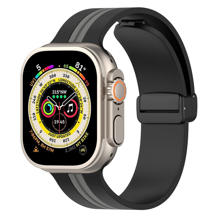 Helt Vildt Godt Silikone Universal Rem passer til Apple Smartwatch - Sort#serie_2