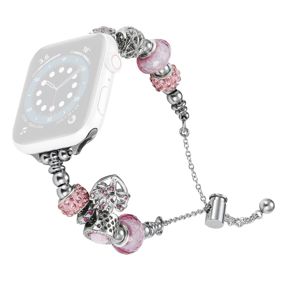 Vildt Smuk Metal Og Rhinsten Universal Rem passer til Apple Smartwatch - Sølv#serie_2