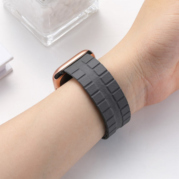Meget Flot Ægte Læder Universal Rem passer til Apple Smartwatch - Sølv#serie_11