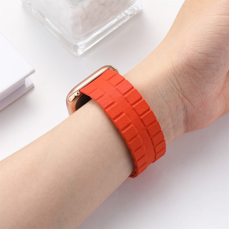 Meget Flot Ægte Læder Universal Rem passer til Apple Smartwatch - Orange#serie_5