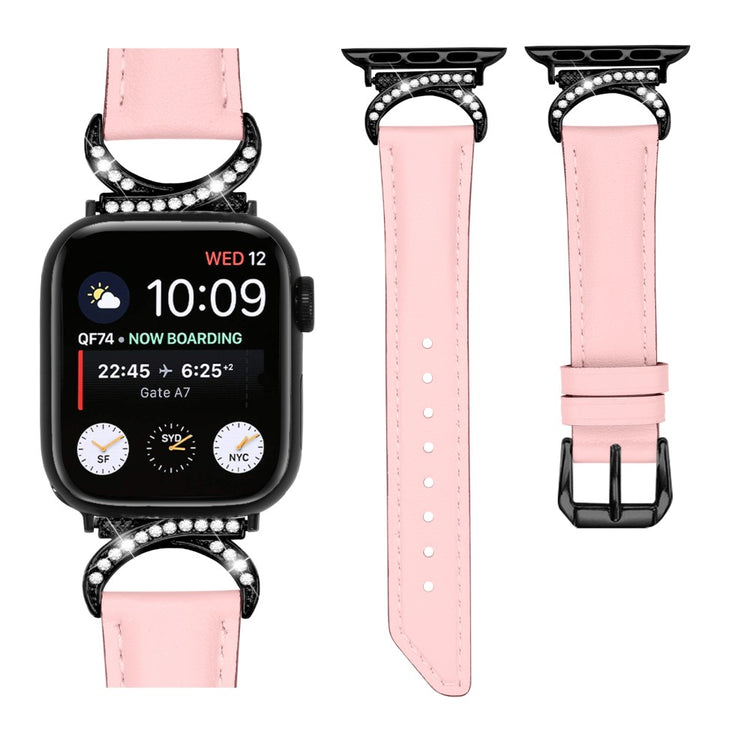 Helt Vildt Pænt Ægte Læder Universal Rem passer til Apple Smartwatch - Pink#serie_2