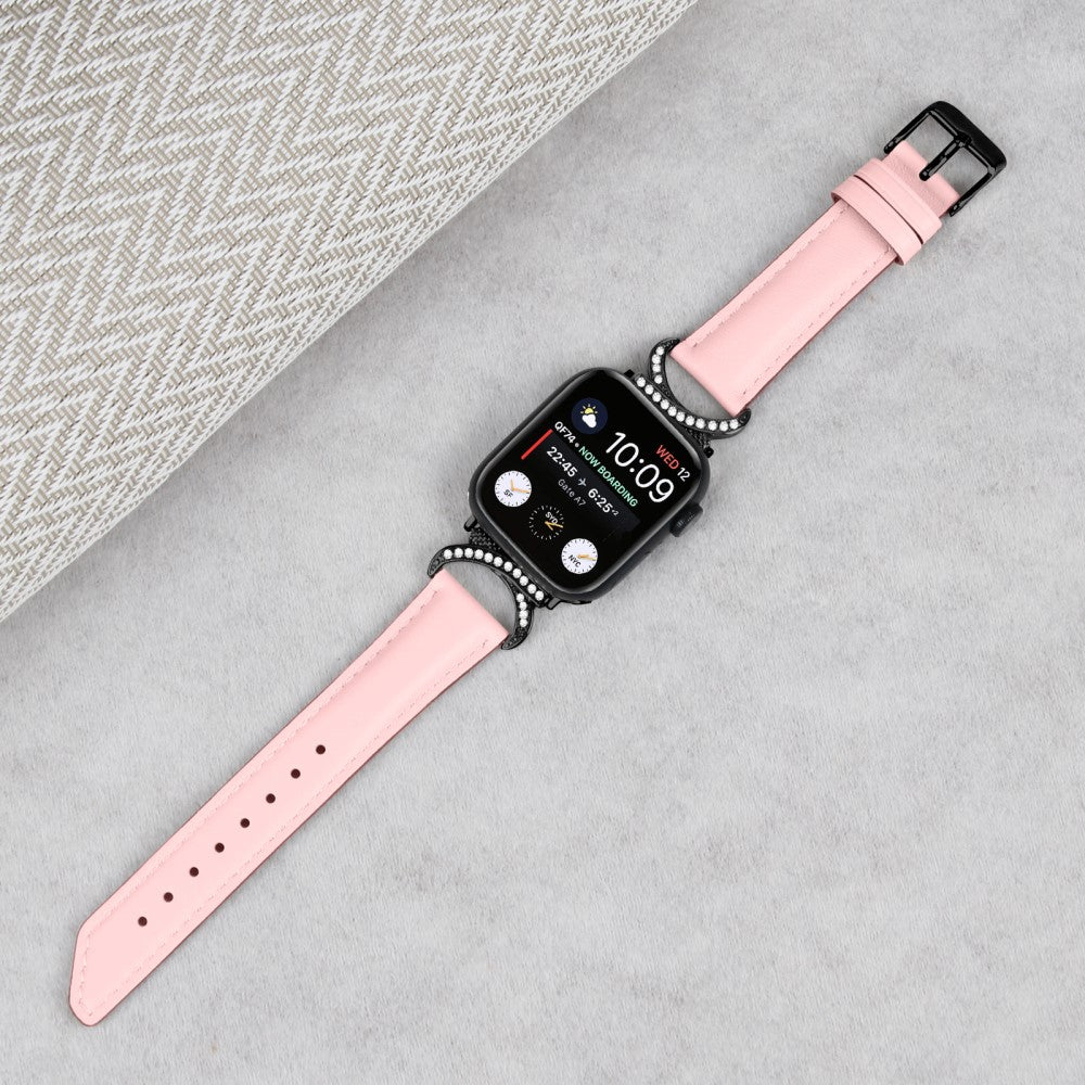 Helt Vildt Pænt Ægte Læder Universal Rem passer til Apple Smartwatch - Pink#serie_2