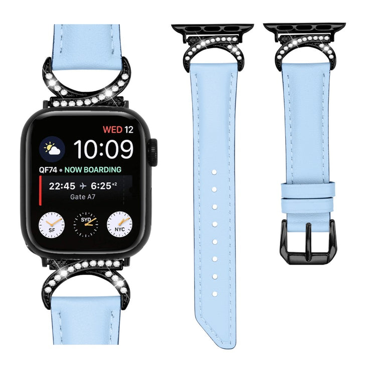 Helt Vildt Pænt Ægte Læder Universal Rem passer til Apple Smartwatch - Blå#serie_4