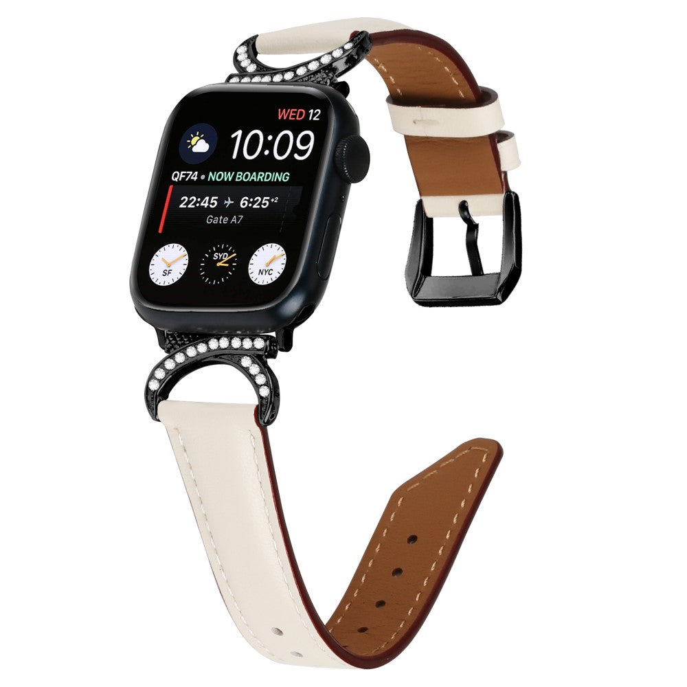 Helt Vildt Pænt Ægte Læder Universal Rem passer til Apple Smartwatch - Hvid#serie_5