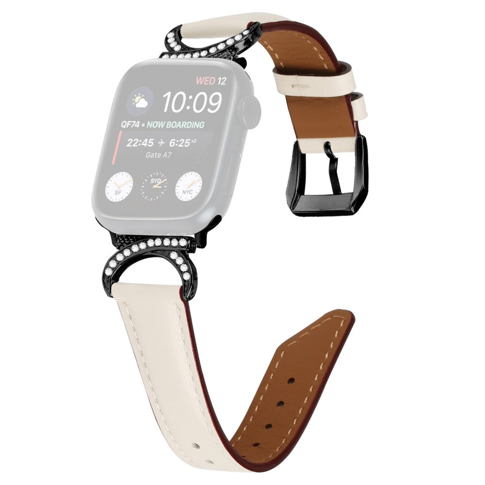 Helt Vildt Pænt Ægte Læder Universal Rem passer til Apple Smartwatch - Hvid#serie_5