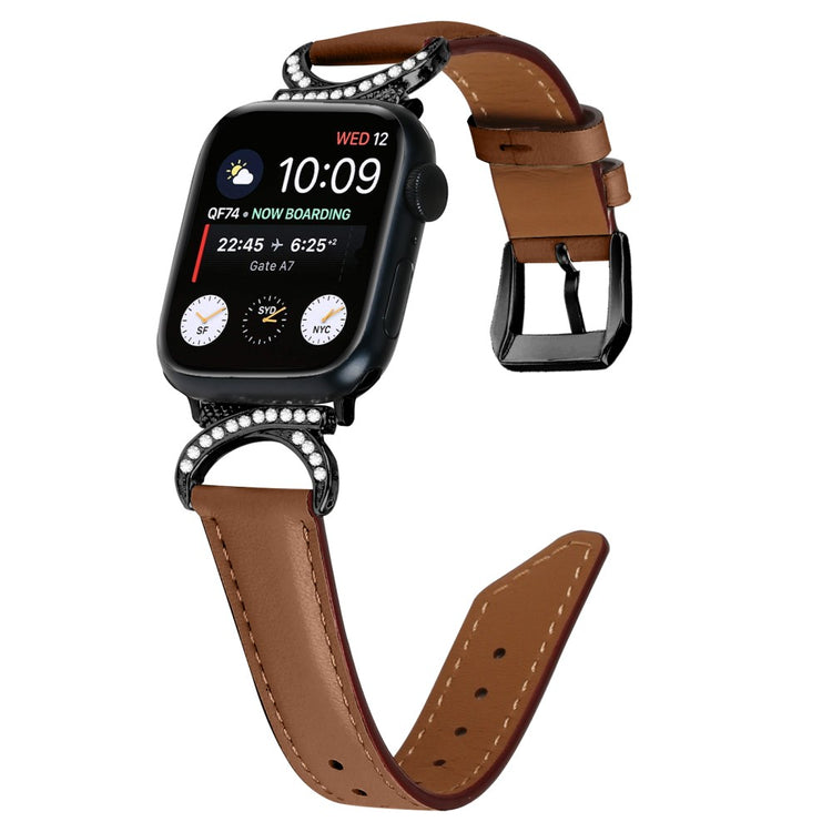 Helt Vildt Pænt Ægte Læder Universal Rem passer til Apple Smartwatch - Brun#serie_6