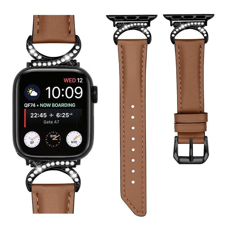 Helt Vildt Pænt Ægte Læder Universal Rem passer til Apple Smartwatch - Brun#serie_6