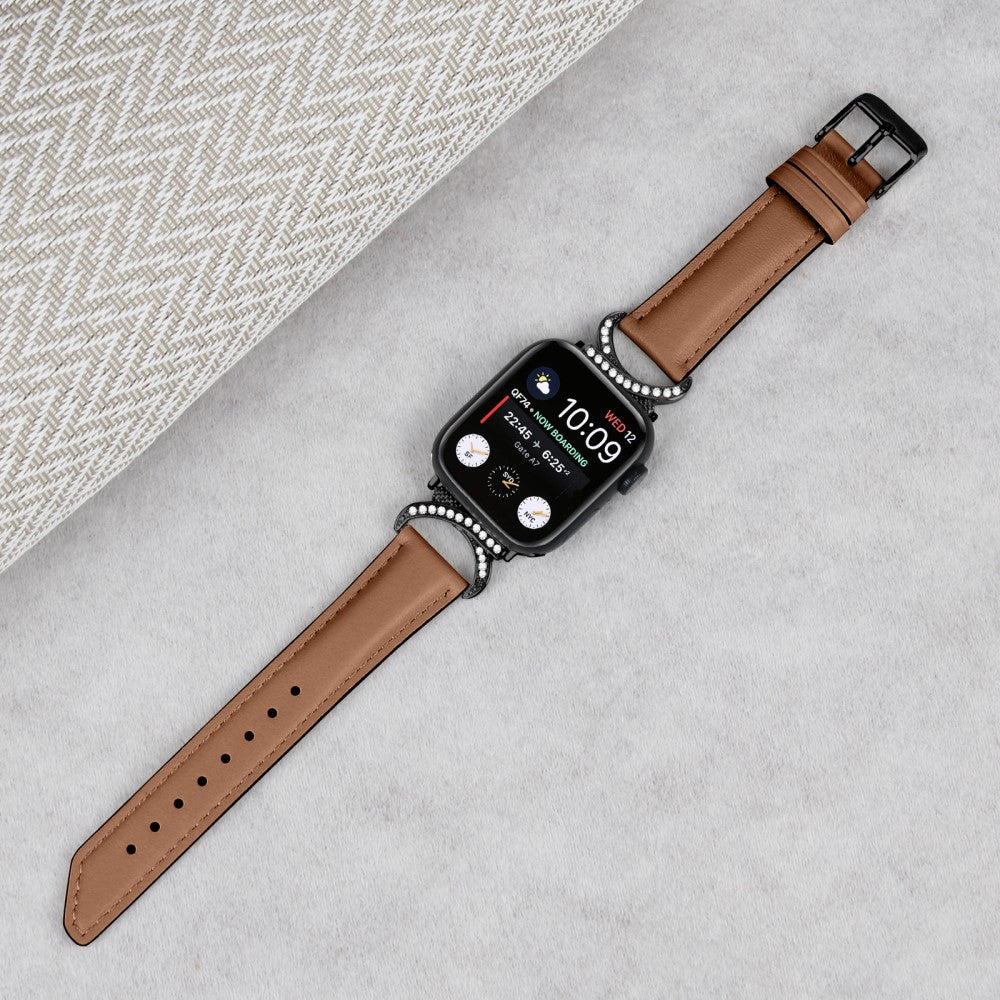 Helt Vildt Pænt Ægte Læder Universal Rem passer til Apple Smartwatch - Brun#serie_6