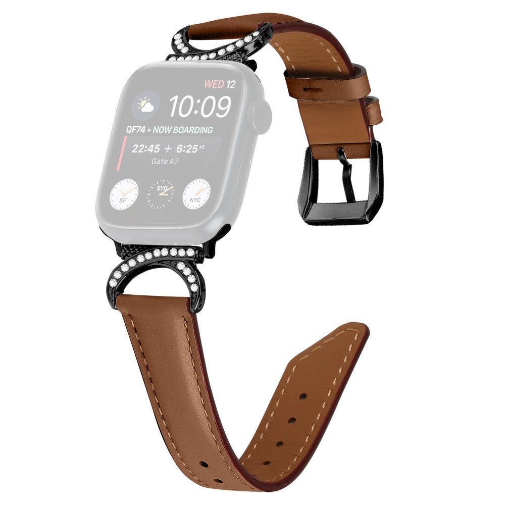 Helt Vildt Pænt Ægte Læder Universal Rem passer til Apple Smartwatch - Brun#serie_6