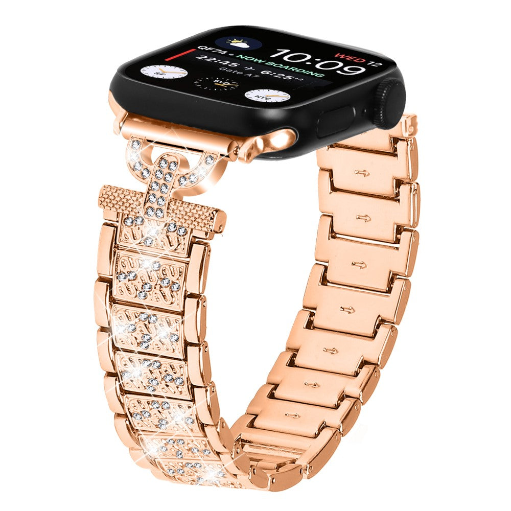 Yndigt Metal Og Rhinsten Universal Rem passer til Apple Smartwatch - Pink#serie_2
