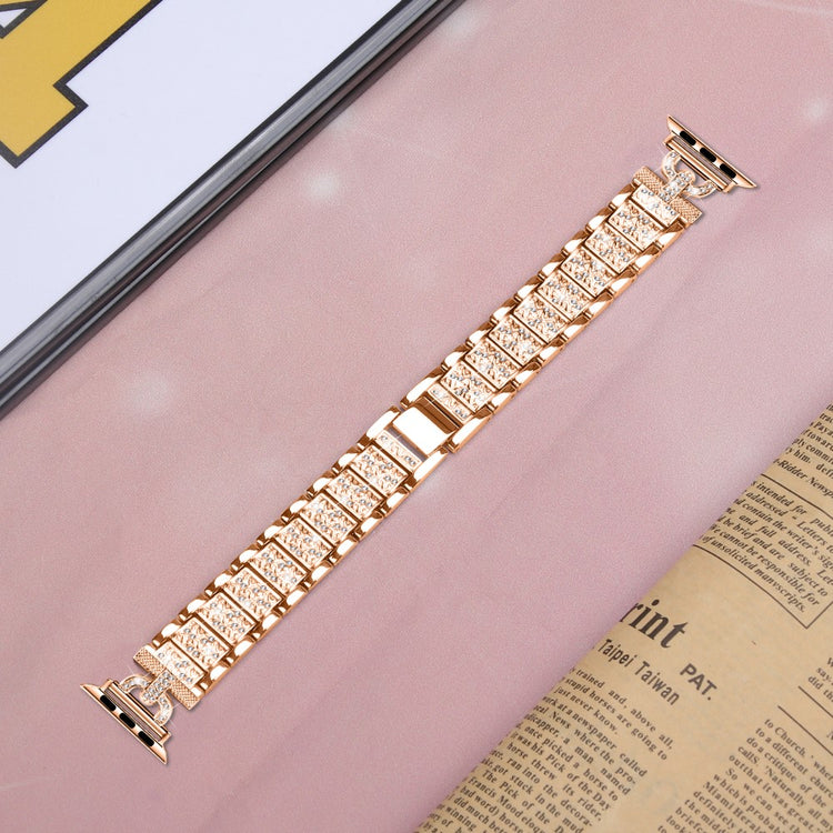Yndigt Metal Og Rhinsten Universal Rem passer til Apple Smartwatch - Pink#serie_2