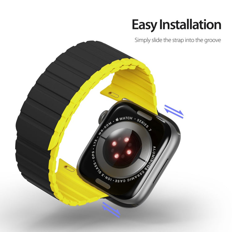 Mega Flot Silikone Universal Rem passer til Apple Smartwatch - Gul#serie_1