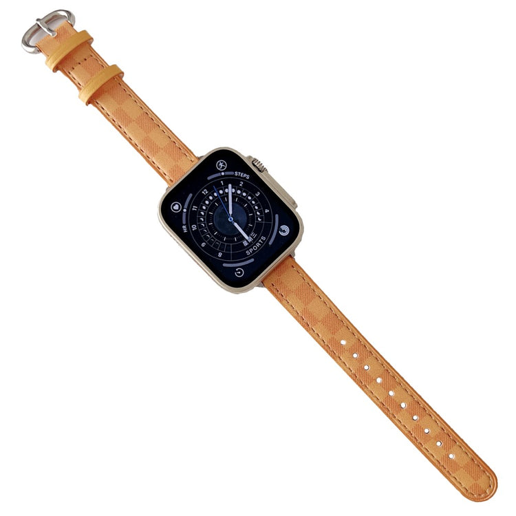 Meget Komfortabel Ægte Læder Universal Rem passer til Apple Smartwatch - Gul#serie_2