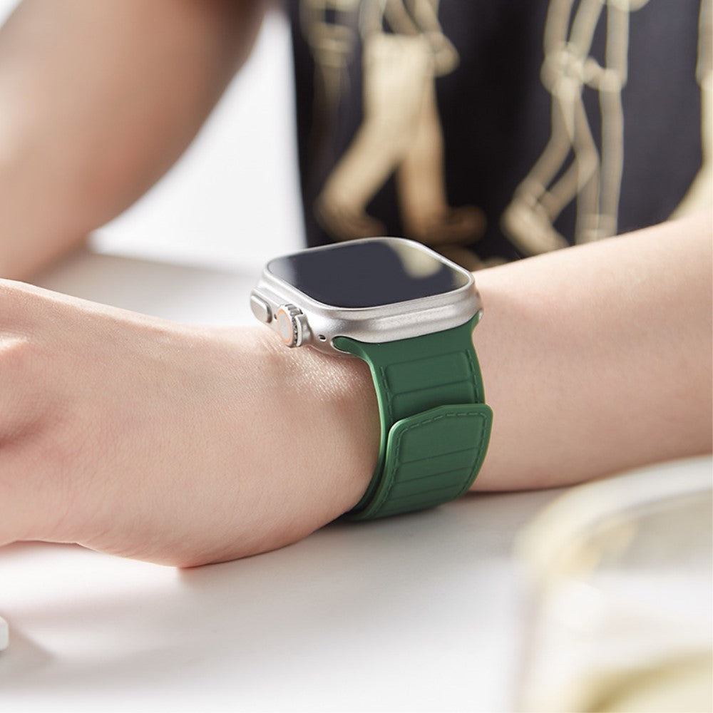 Super Sejt Silikone Universal Rem passer til Apple Smartwatch - Grøn#serie_2