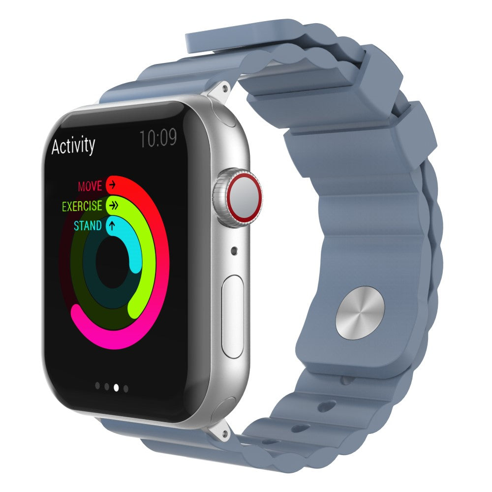 Rigtigt Slidstærk Silikone Universal Rem passer til Apple Smartwatch - Blå#serie_1