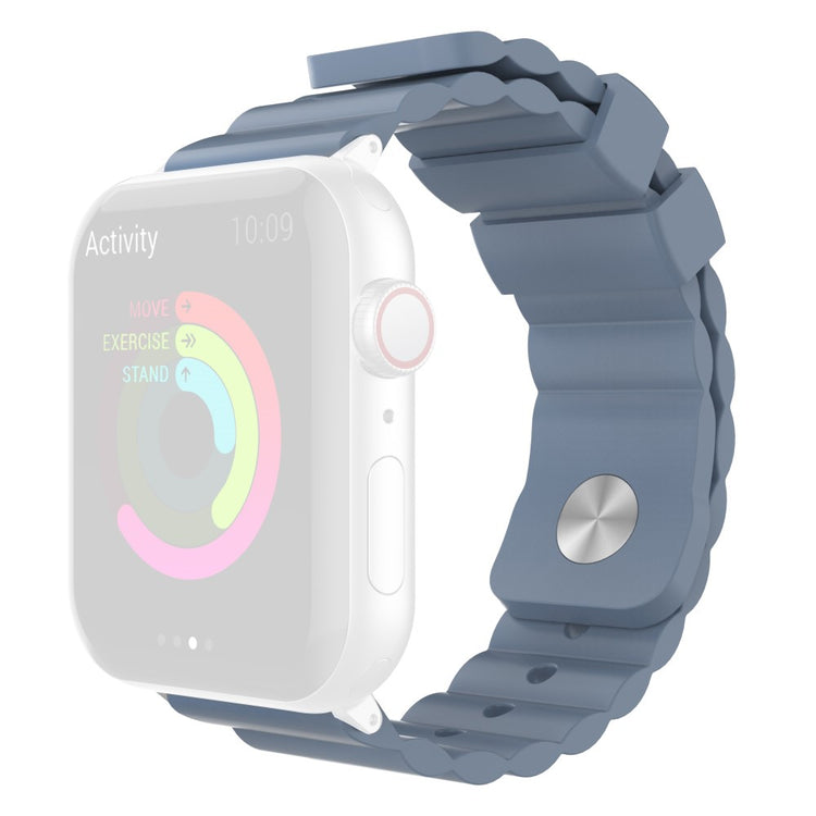 Rigtigt Slidstærk Silikone Universal Rem passer til Apple Smartwatch - Blå#serie_1
