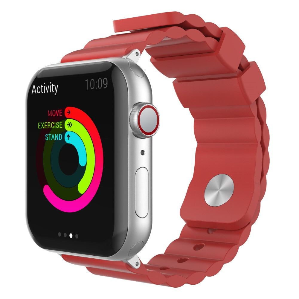 Rigtigt Slidstærk Silikone Universal Rem passer til Apple Smartwatch - Rød#serie_2