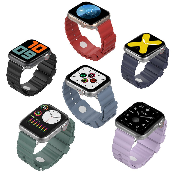 Rigtigt Slidstærk Silikone Universal Rem passer til Apple Smartwatch - Rød#serie_2
