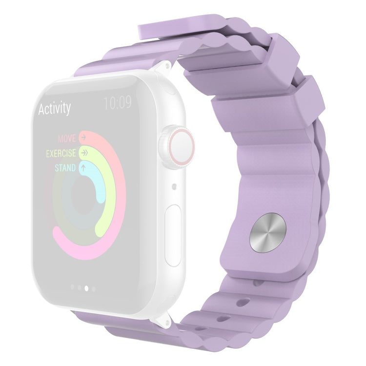 Rigtigt Slidstærk Silikone Universal Rem passer til Apple Smartwatch - Lilla#serie_5