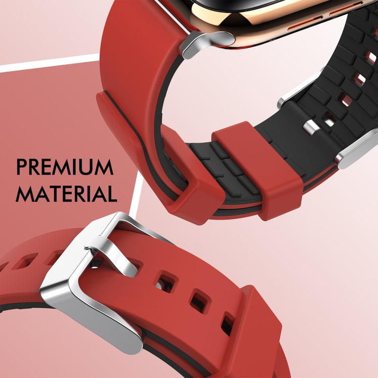 Vildt Godt Silikone Universal Rem passer til Apple Smartwatch - Rød#serie_2