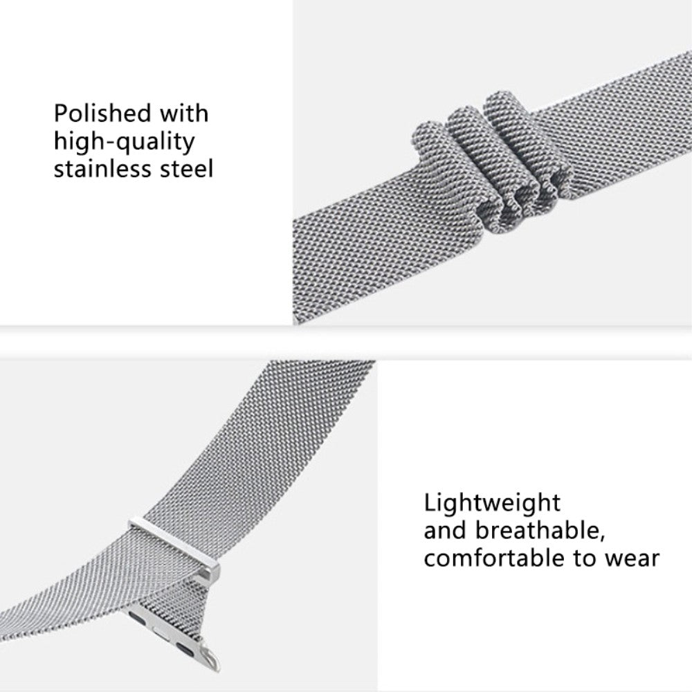 Kønt Metal Universal Rem passer til Apple Smartwatch - Sort#serie_10