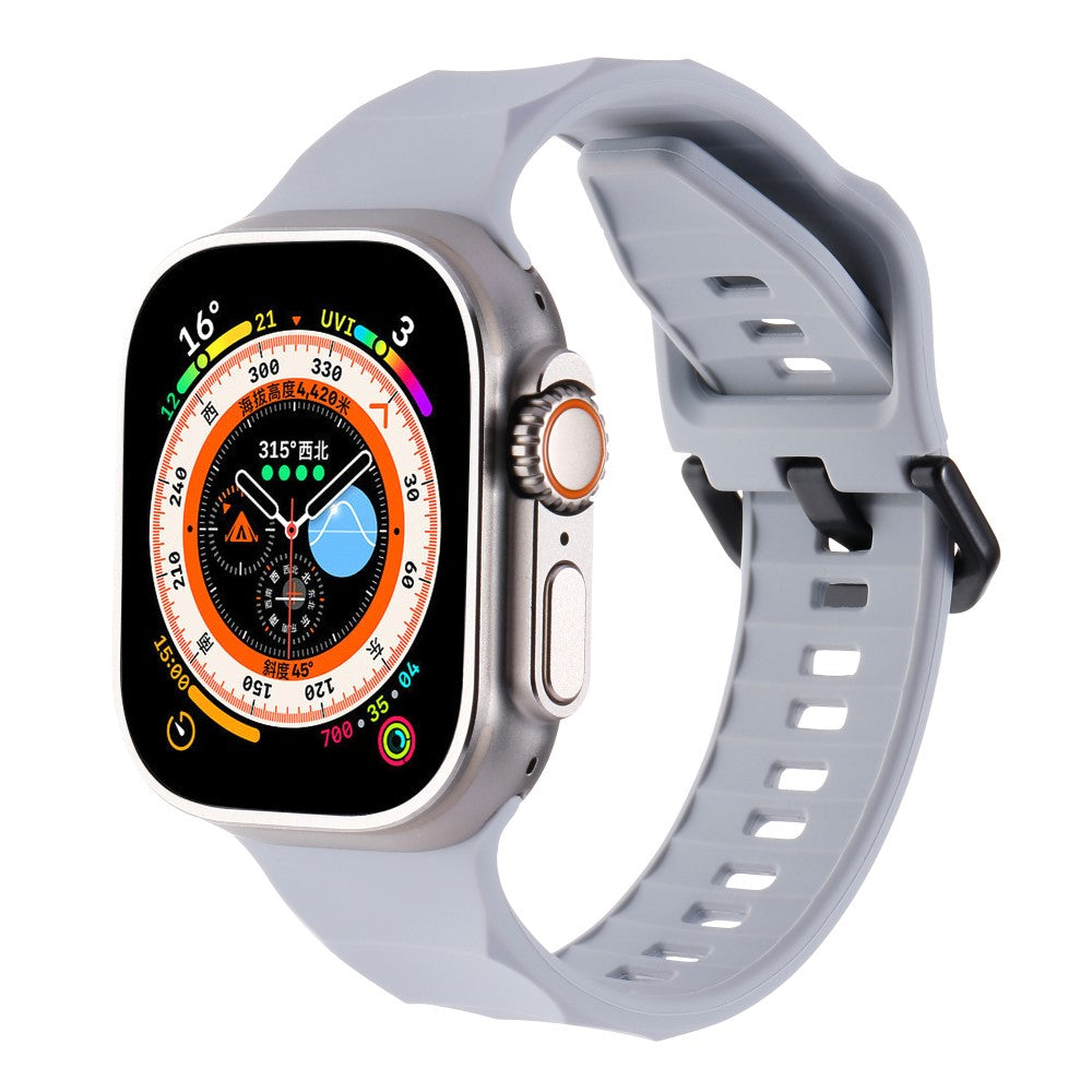 Glimrende Metal Og Silikone Universal Rem passer til Apple Smartwatch - Sølv#serie_1