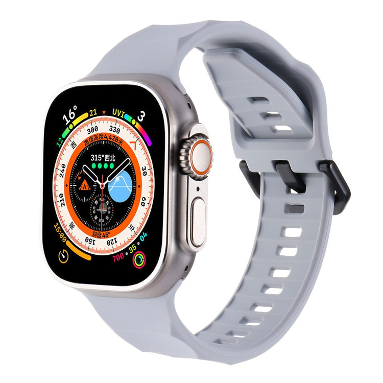 Glimrende Metal Og Silikone Universal Rem passer til Apple Smartwatch - Sølv#serie_1