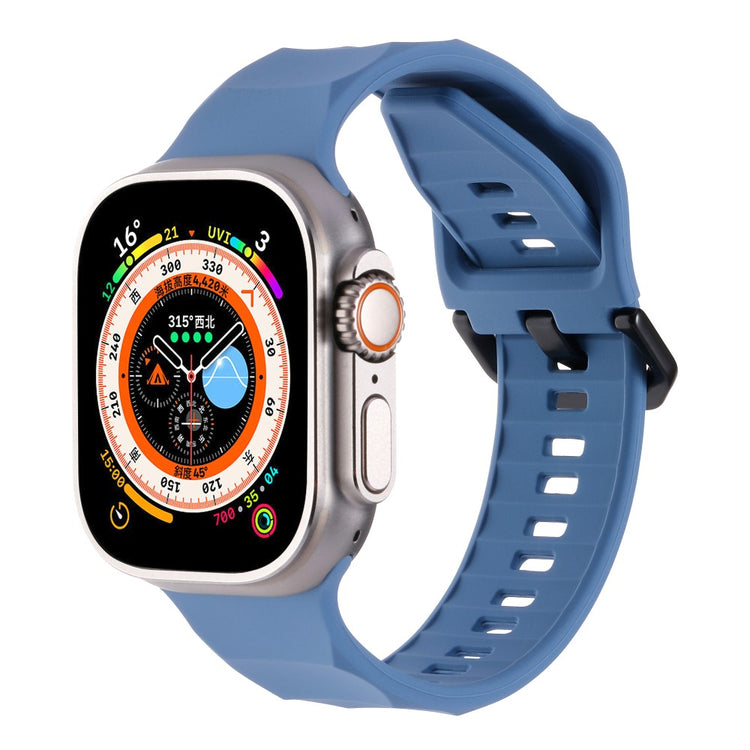 Glimrende Metal Og Silikone Universal Rem passer til Apple Smartwatch - Blå#serie_10