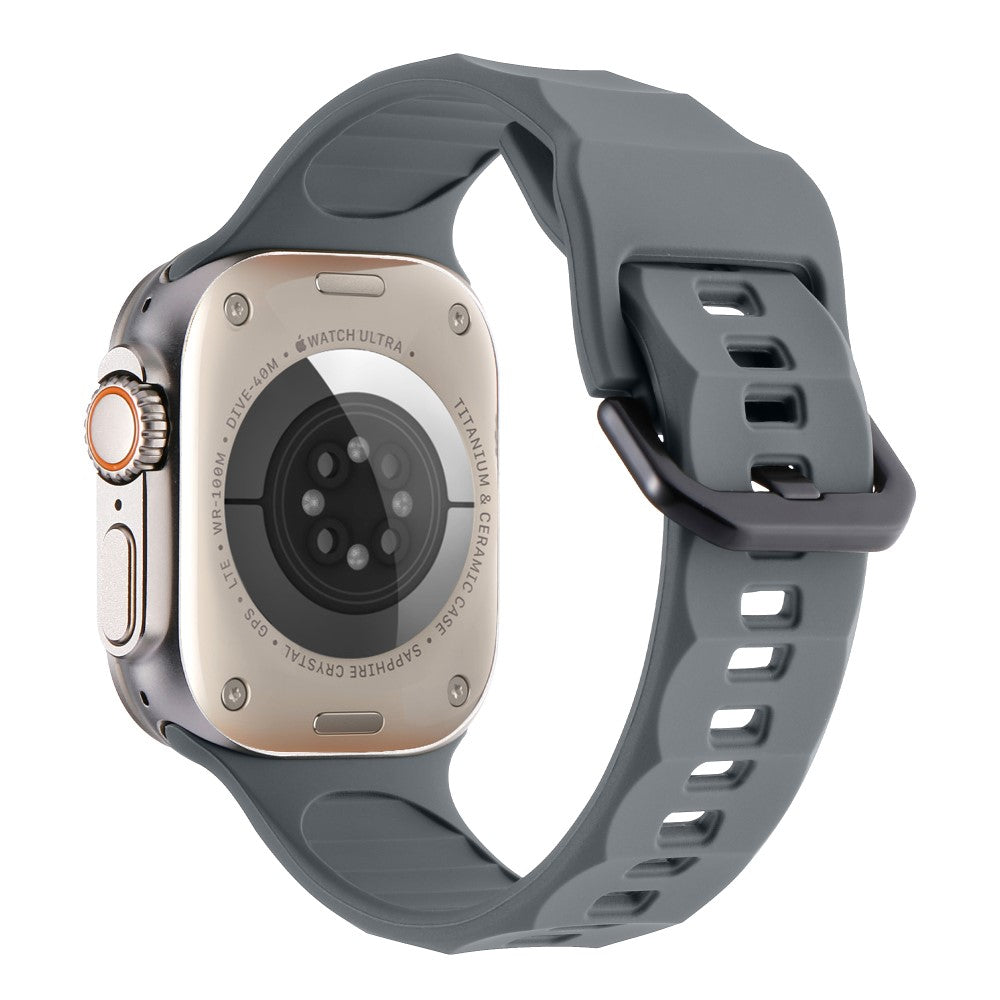 Glimrende Metal Og Silikone Universal Rem passer til Apple Smartwatch - Sølv#serie_11