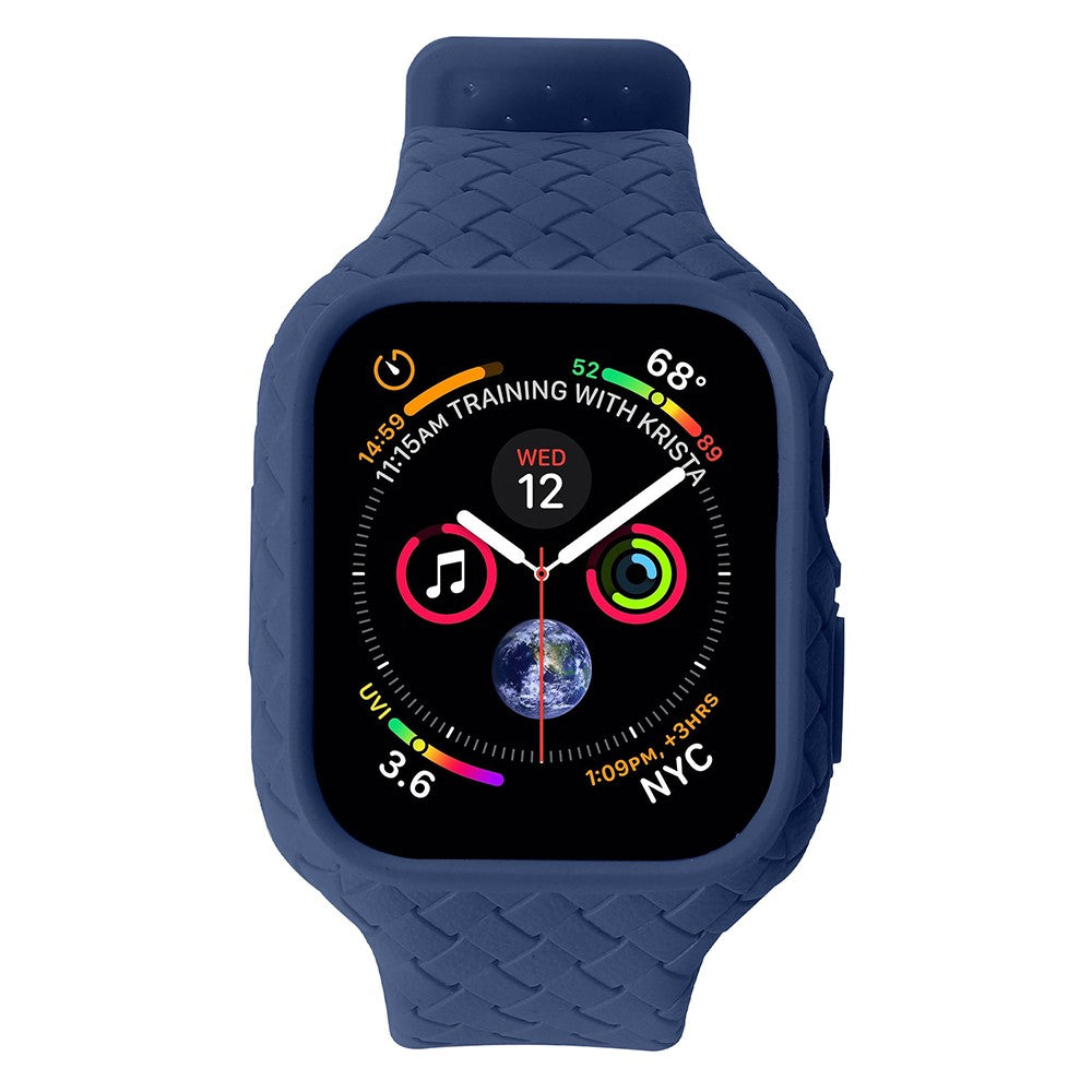 Metal Og Silikone Universal Rem passer til Apple Watch Series 8 (45mm) / Apple Watch Series 7 45mm - Blå#serie_3