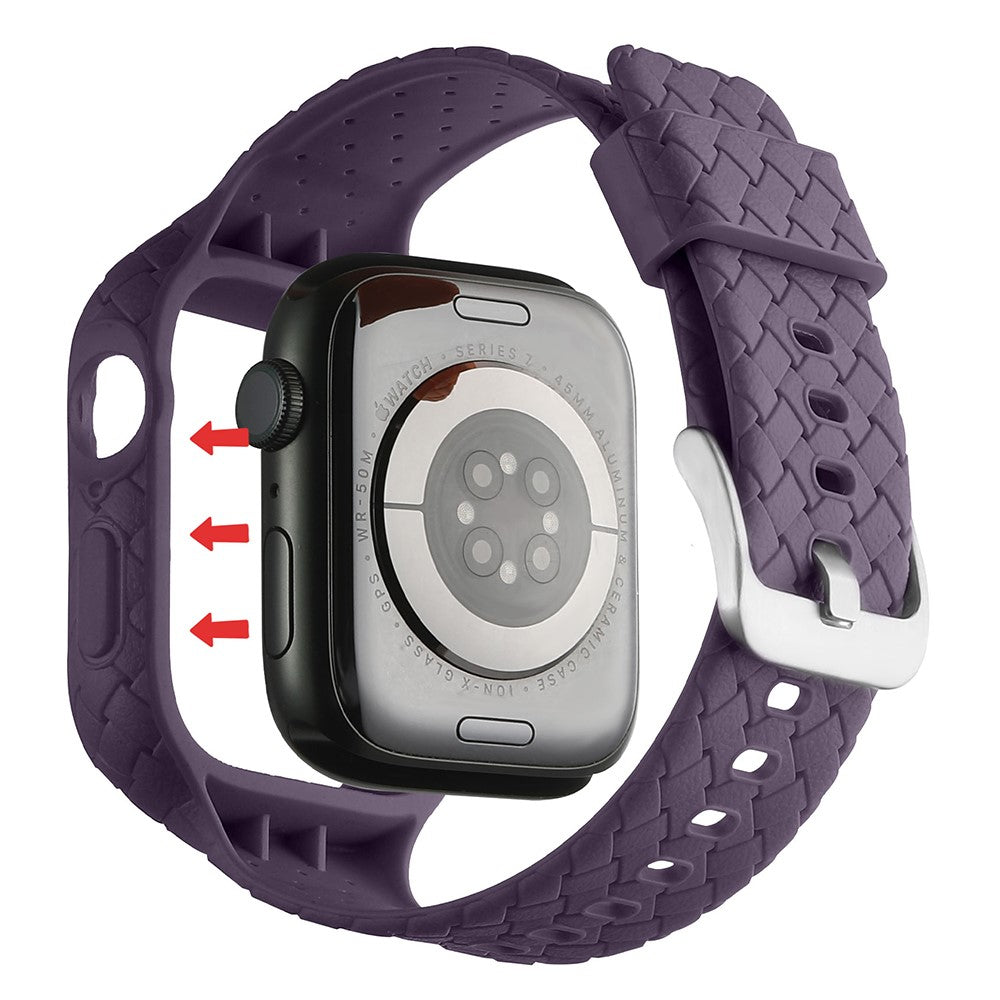 Metal Og Silikone Universal Rem passer til Apple Watch Series 8 (45mm) / Apple Watch Series 7 45mm - Lilla#serie_4