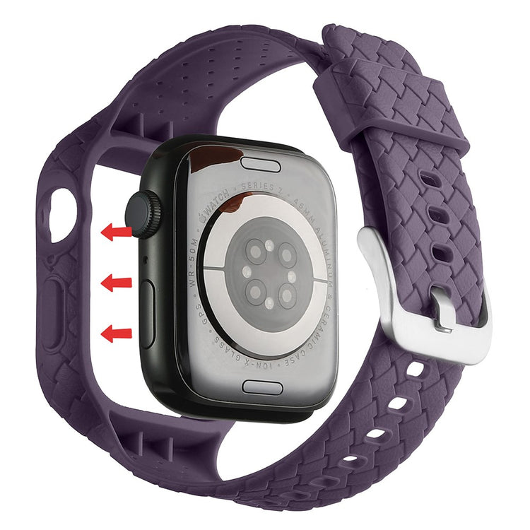 Metal Og Silikone Universal Rem passer til Apple Watch Series 8 (45mm) / Apple Watch Series 7 45mm - Lilla#serie_4