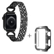 Apple Watch SE 2022 (40mm) rhinestone décor 5-bead metal strap with cover