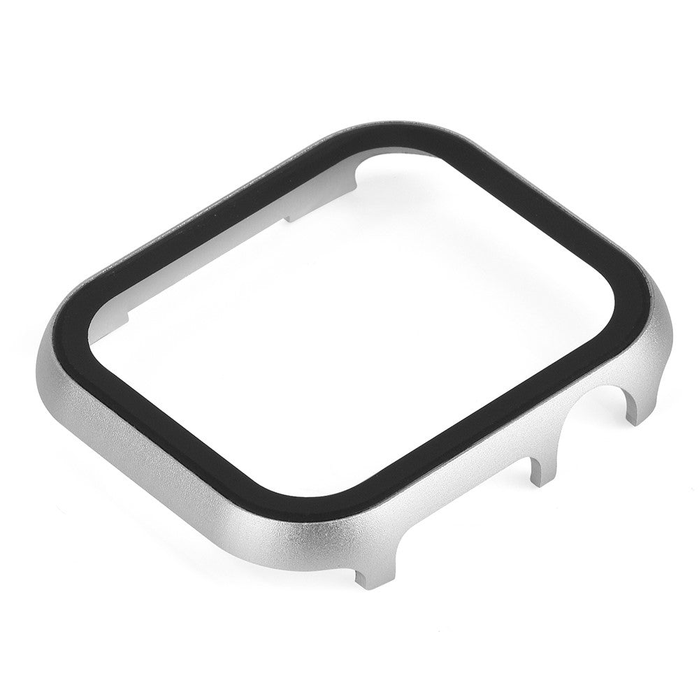 Mega Fed Universal Cover med Skærmbeskytter i Metal og Hærdet Glas passer til Apple Smartwatch - Sølv#serie_2