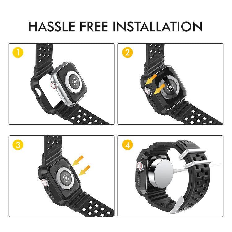 Meget Fint Silikone Universal Rem passer til Apple Smartwatch - Sort#serie_1