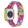 Apple Watch SE 2022 (44mm) / SE / 6 / 5 / 4 resin style strap with cover - Rainbow