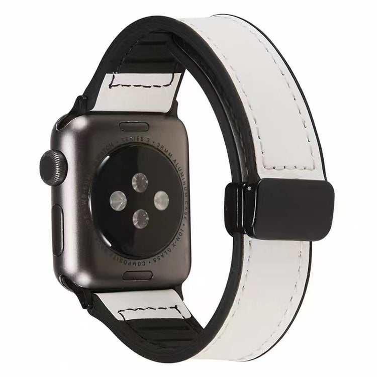 Apple Watch Series 9 45mm / Ultra 2 leather and silicone strap - White#serie_2