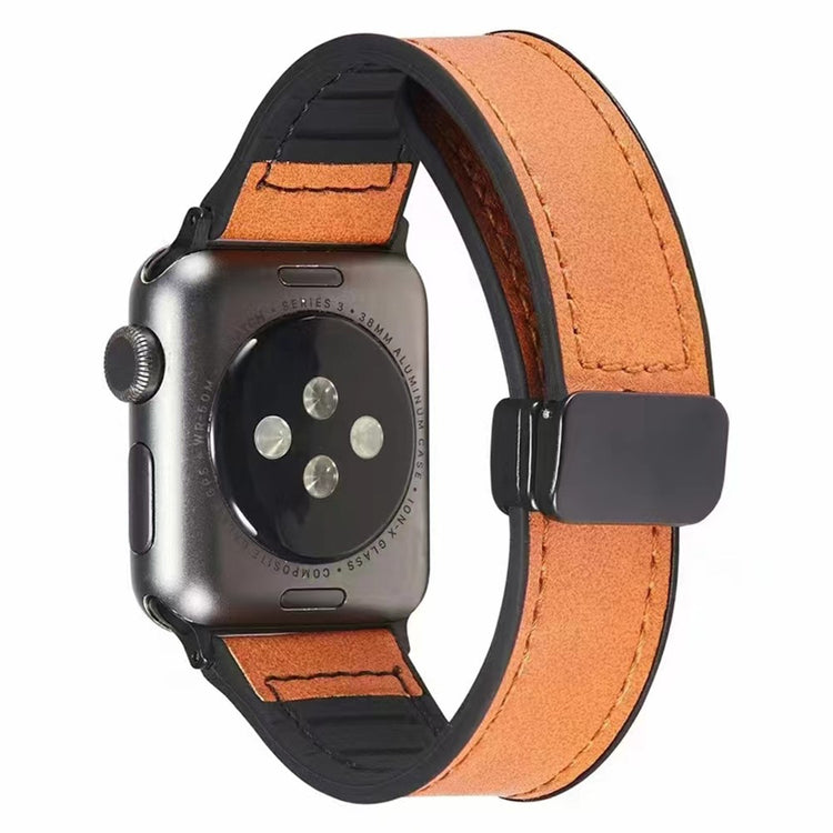 Apple Watch Series 9 45mm / Ultra 2 leather and silicone strap - Orange#serie_3