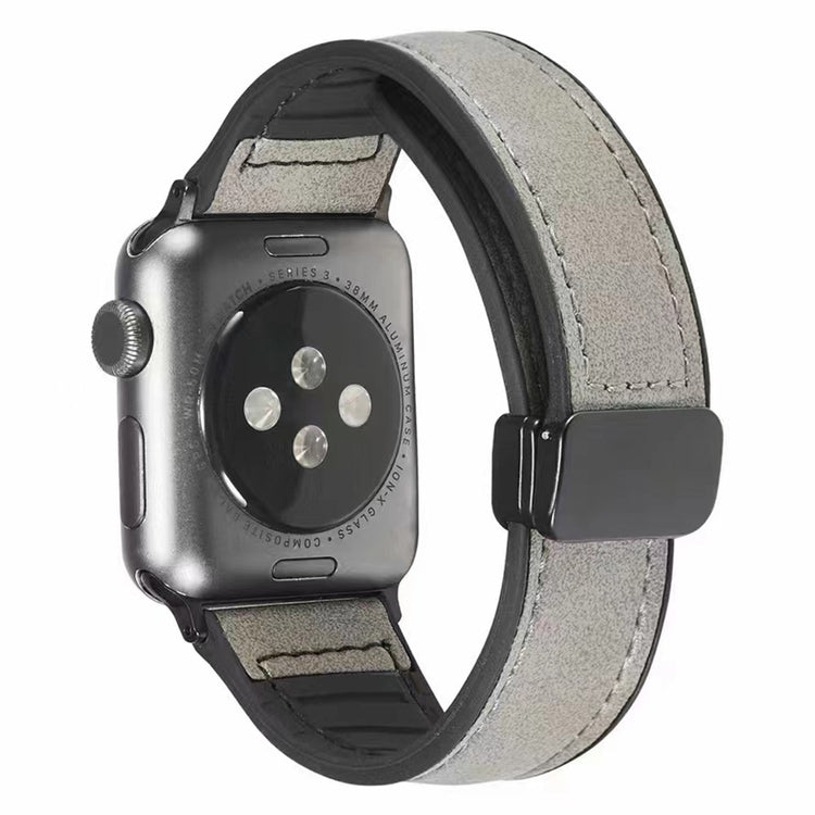 Apple Watch Series 9 45mm / Ultra 2 leather and silicone strap - Grey#serie_4