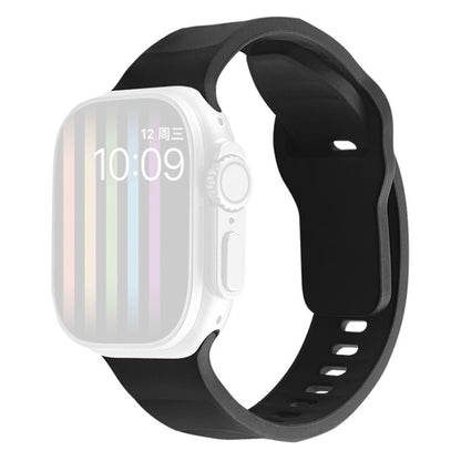 Apple Watch Series 9 45mm / Ultra 2 wavy style silicone strap - Black#serie_7