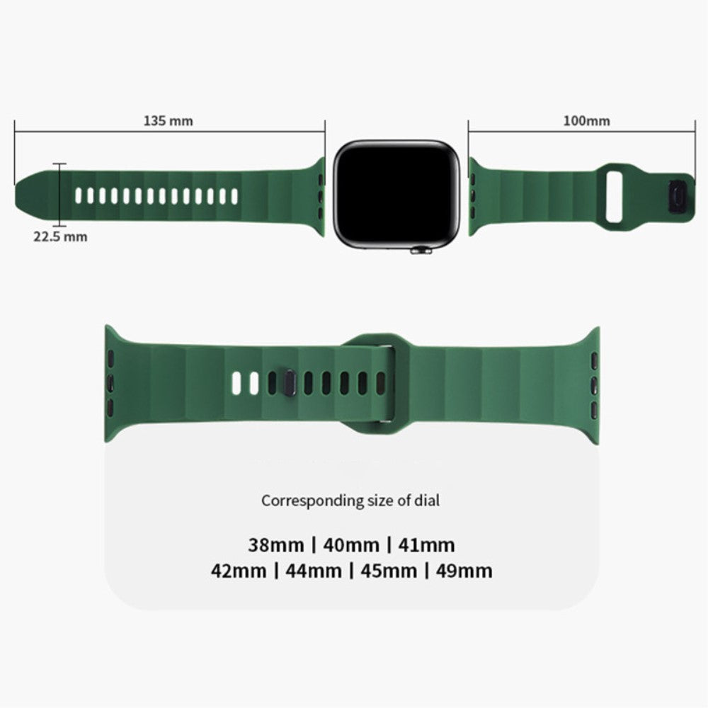 Apple Watch Series 9 45mm / Ultra 2 wavy style silicone strap - Red#serie_8