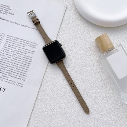 Stilren Ægte Læder Og Metal Universal Rem passer til Apple Smartwatch - Sølv#serie_2