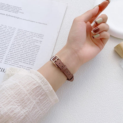 Stilren Ægte Læder Og Metal Universal Rem passer til Apple Smartwatch - Sølv#serie_2