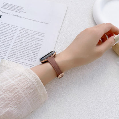 Stilren Ægte Læder Og Metal Universal Rem passer til Apple Smartwatch - Grøn#serie_7