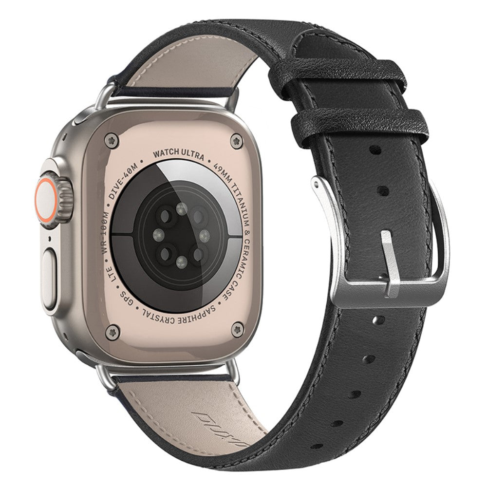 DUX DUCIS YS Apple Watch Series 9 45mm / Ultra 2 Cowhide leather strap - Black#serie_2