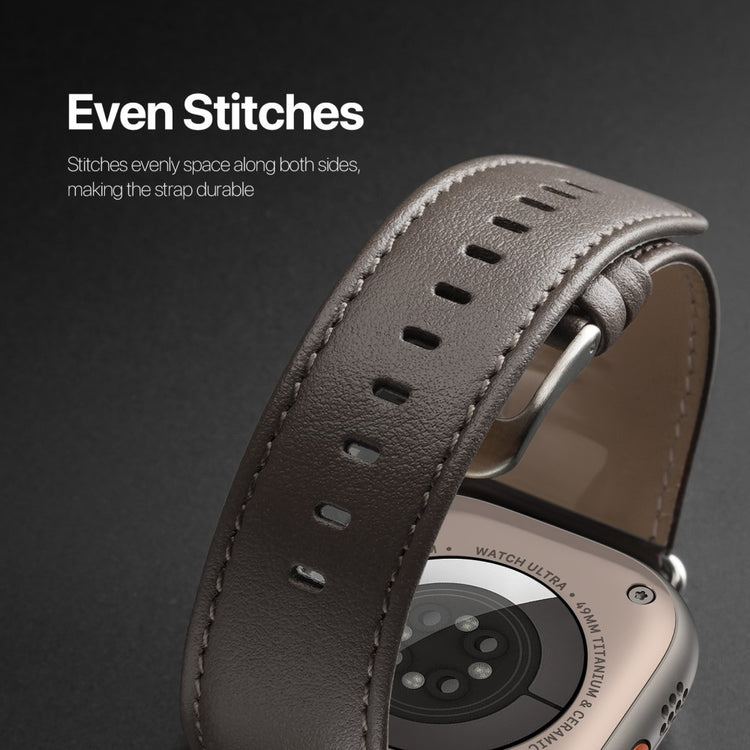 Holdbart Metal Og Kunstlæder Universal Rem passer til Apple Smartwatch - Sølv#serie_4