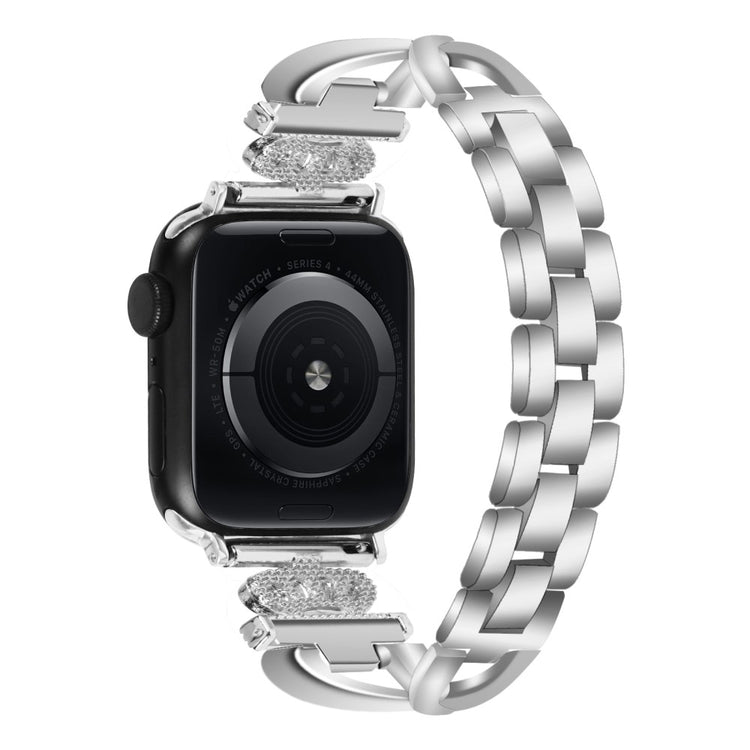 Vildt Rart Metal Og Rhinsten Universal Rem passer til Apple Smartwatch - Sølv#serie_3