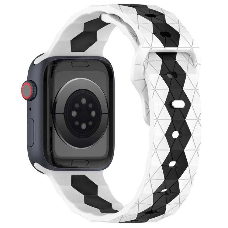 Apple Watch Series 9 45mm / Ultra 2 football pattern silicone strap - White+Black#serie_2